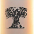 Couple & Ancient Tree Metal Wall Sculpture